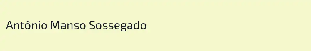 Antônio Manso Sossegado